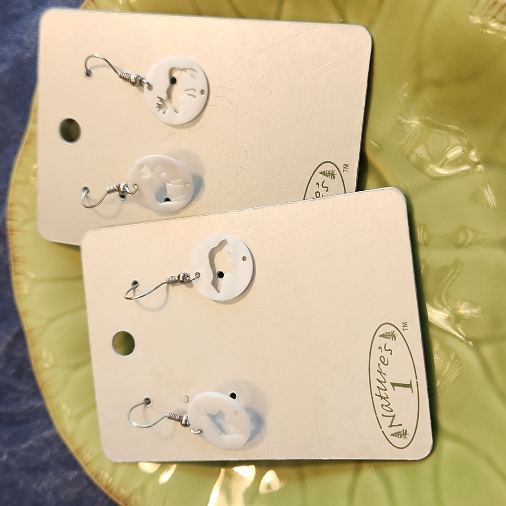 Women's Shell Earrings, Moose & Bear